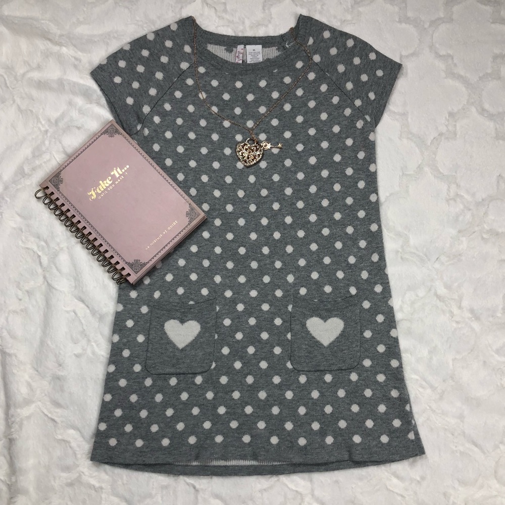 Heart-N-Crush Gray Dot Sweater Dress size XL - Picture 5 of 8